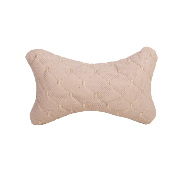 Подушка під шию 25×30 см (екошкіра) – Бежева