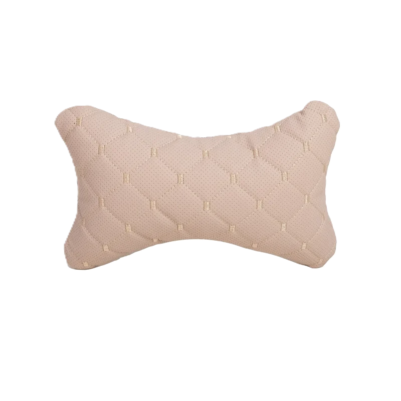 Подушка під шию 25×30 см (екошкіра) – Бежева