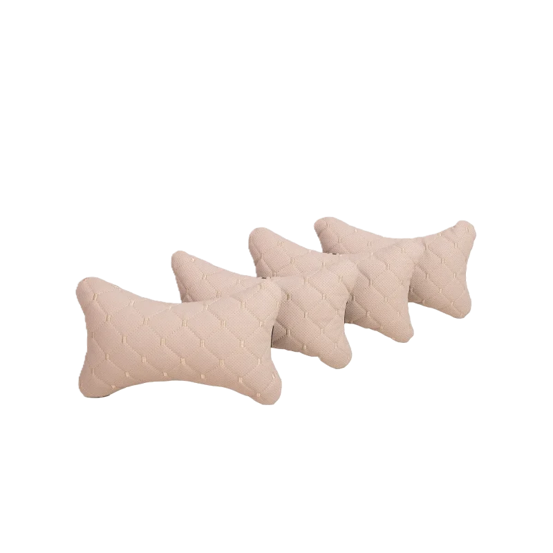 Подушка під шию 25×30 см (екошкіра) – Бежева