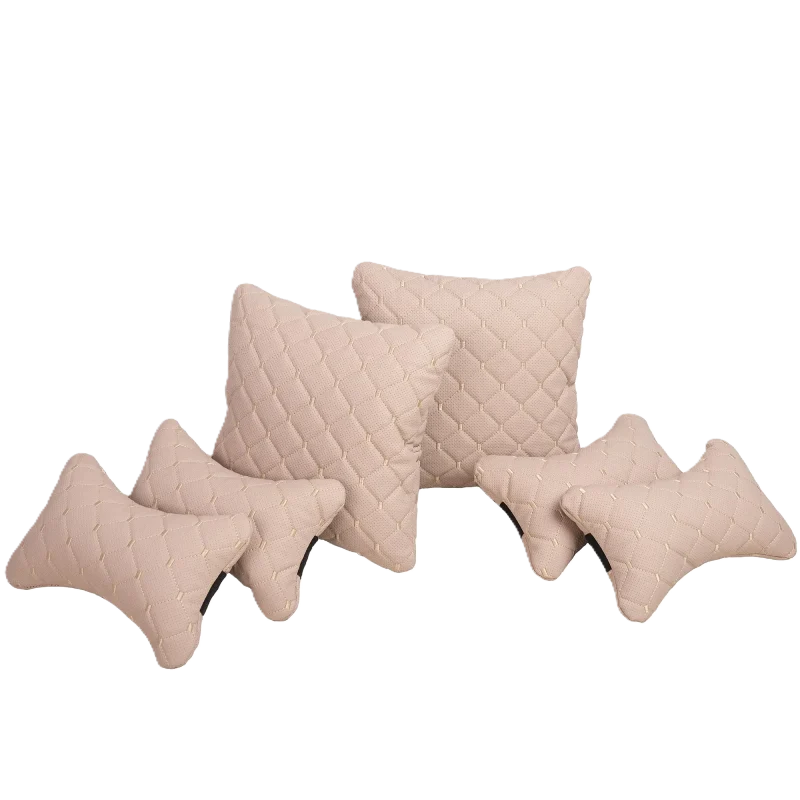 Подушка під шию 25×30 см (екошкіра) – Бежева