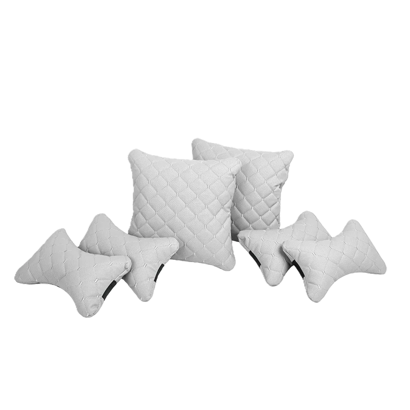 Подушка під шию 25×30 см (екошкіра) – Біла