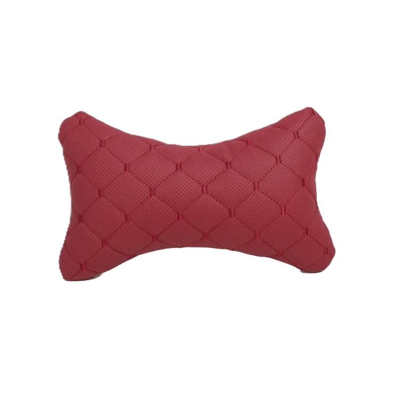 Подушка під шию 25×30 см (екошкіра) – Бордо
