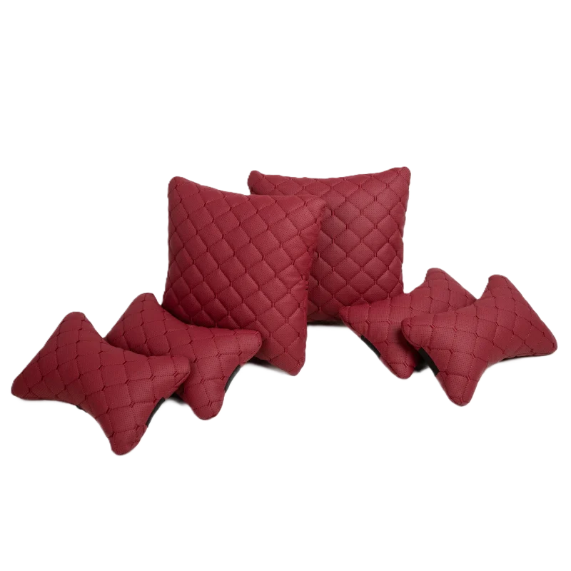 Подушка під шию 25×30 см (екошкіра) – Бордо
