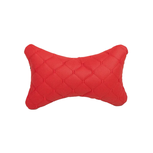 Подушка під шию 25×30 см (екошкіра) – Червона