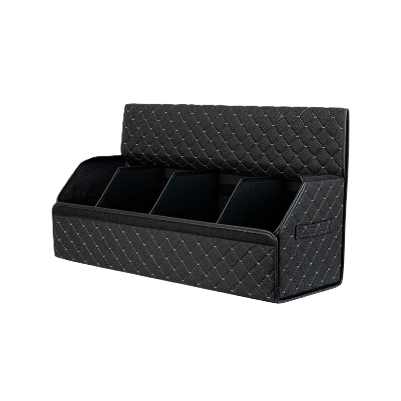Органайзер для багажника AvtoCase XL из экокожи (30/30/80) – черный с серым
