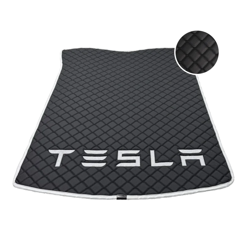 Модельний килимок Tesla Model 3 (2017-2026) з екошкіри – в багажник (чорний бп)