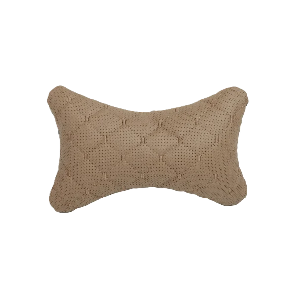 Подушка під шию 25×30 см (екошкіра) – Охра