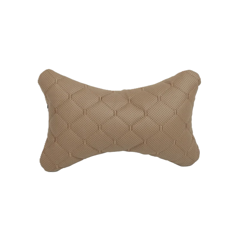 Подушка під шию 25×30 см (екошкіра) – Охра