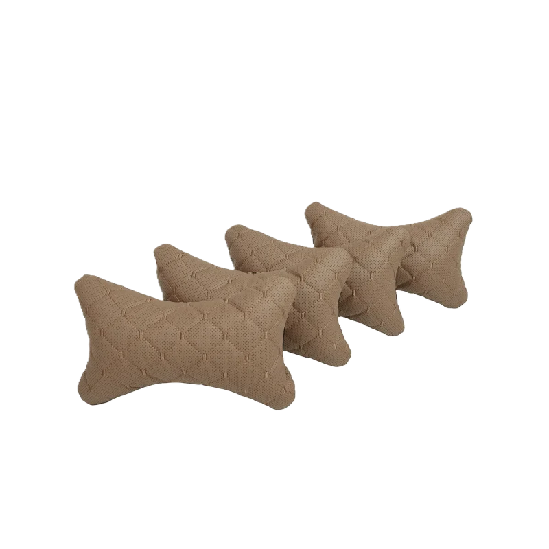 Подушка під шию 25×30 см (екошкіра) – Охра