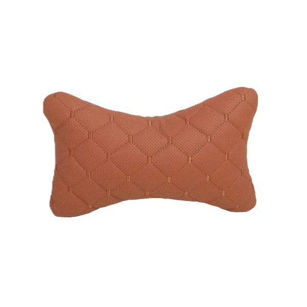 Подушка під шию 25×30 см (екошкіра) – Руда
