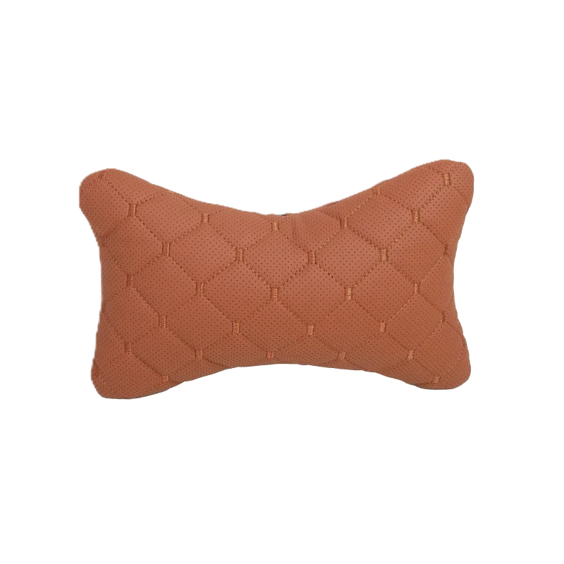 Подушка під шию 25×30 см (екошкіра) – Руда