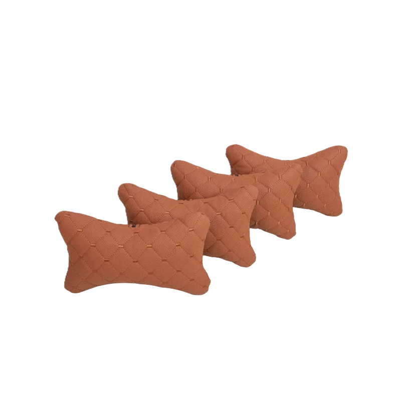 Подушка під шию 25×30 см (екошкіра) – Руда