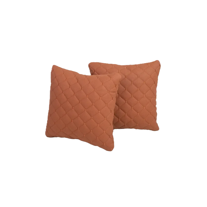 Подушка під спину 30×30 см (екошкіра) – Руда