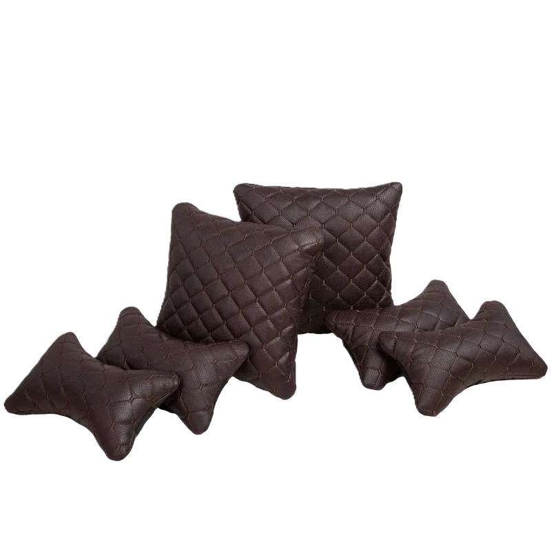 Подушка під спину 30×30 см (екошкіра) – Шоколадна