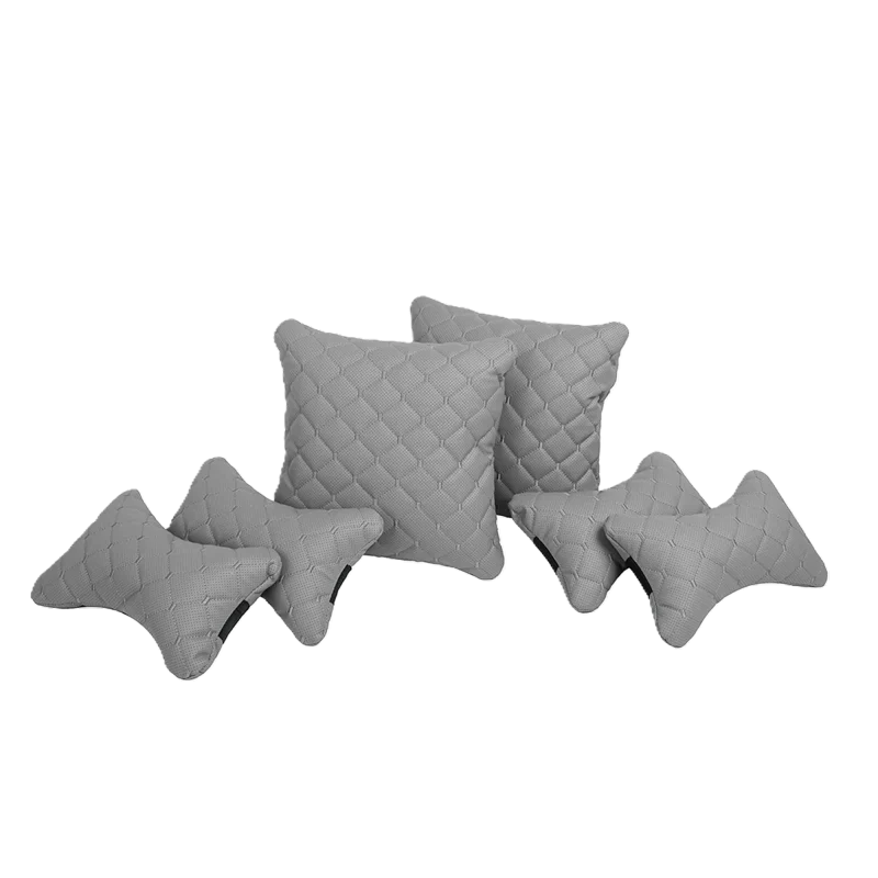 Подушка під шию 25×30 см (екошкіра) – Сіра