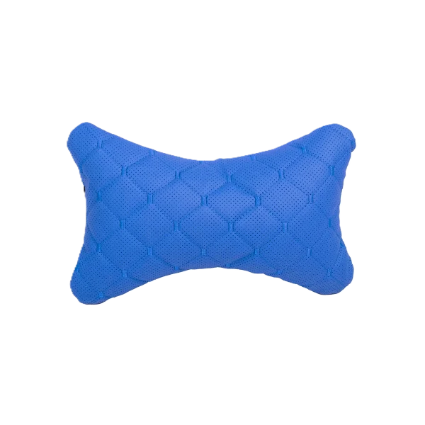 Подушка під шию 25×30 см (екошкіра) – Синя б/п