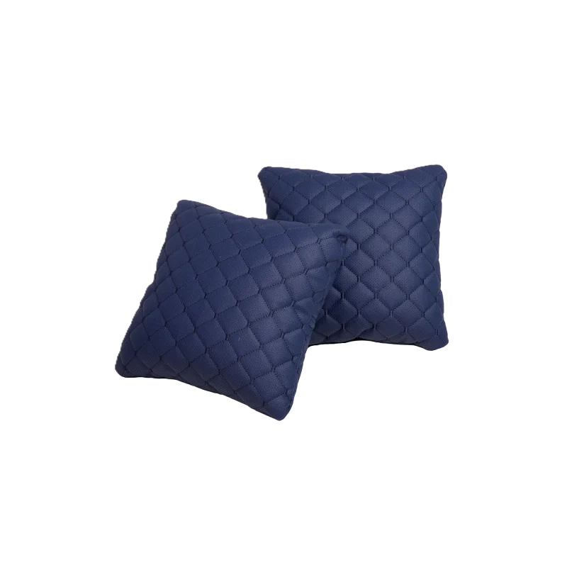 Подушка під спину 30×30 см (екошкіра) – Темно синя